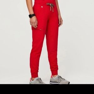 Figs Zamora Jogger Scrub Pants Pop Red size Large Perfect Condition Reg Length ♥